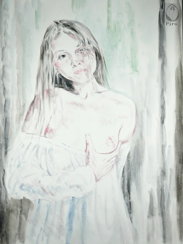 oil on paper - olio su carta di Piro
